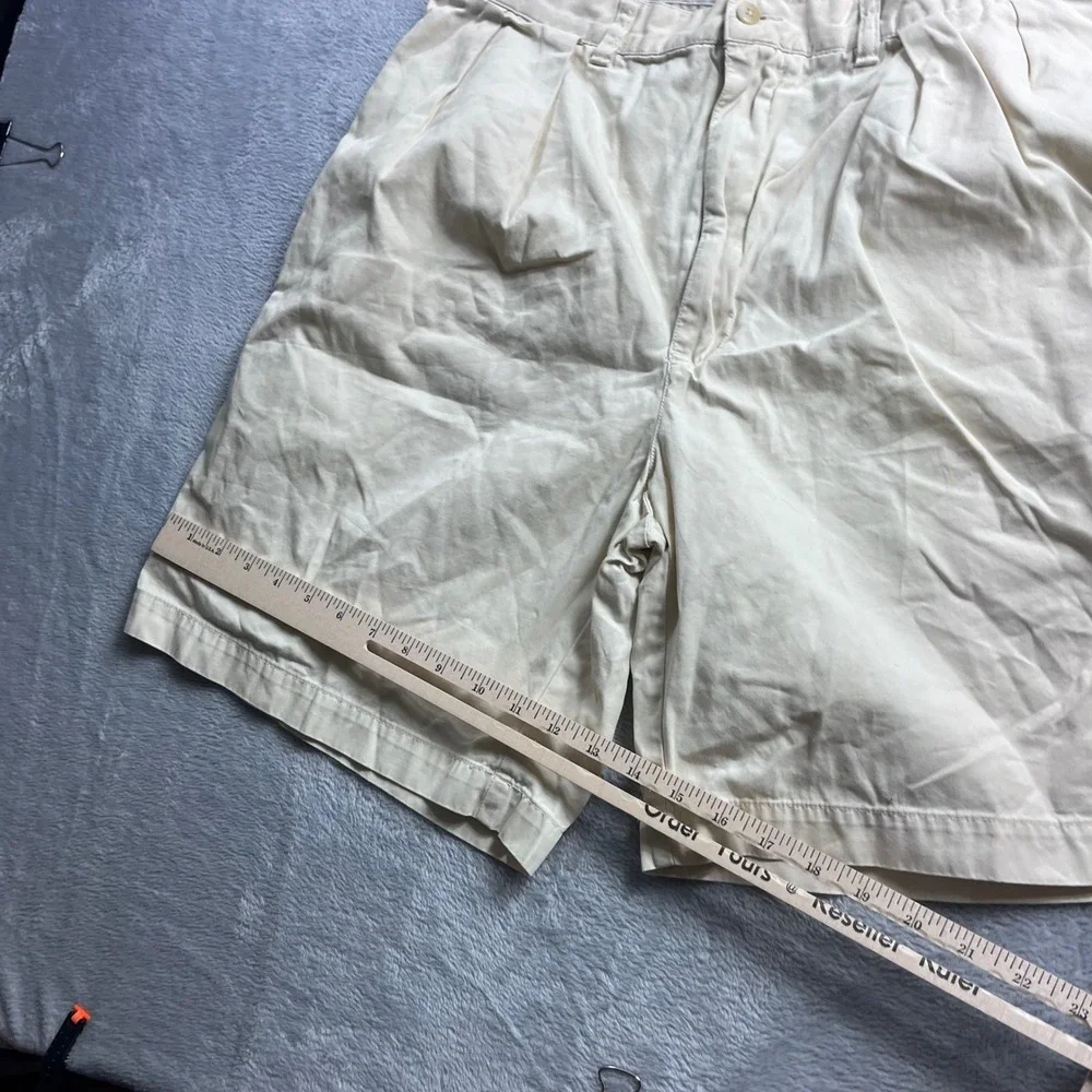 Polo Ralph Lauren Tyler‎ Short Mens 36 Tan Khaki Pleated Chino Cotton 100%